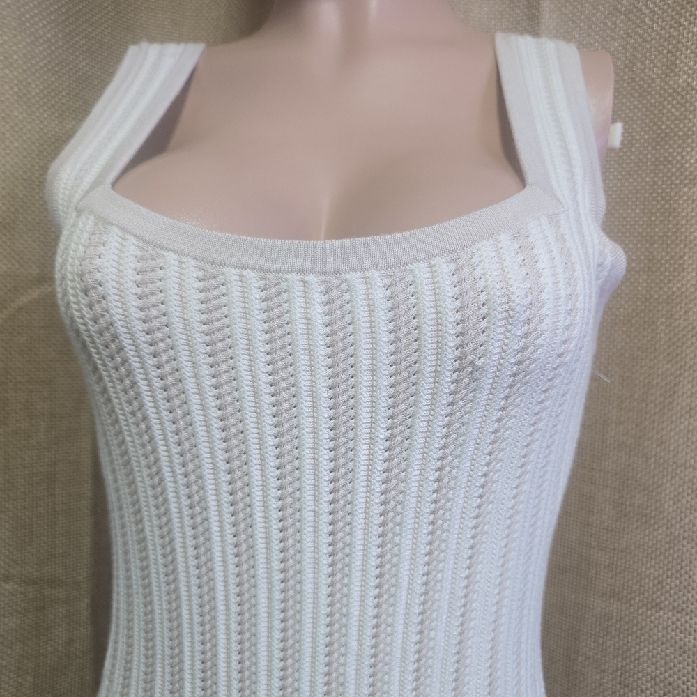 Lands' End Cream Textured Midi Dress - Picture 7 of 15